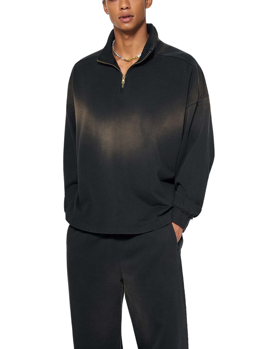 Steezy matcha quarter zip